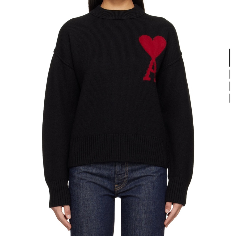 Ami Paris Black Ami de Cœur Sweater valentines